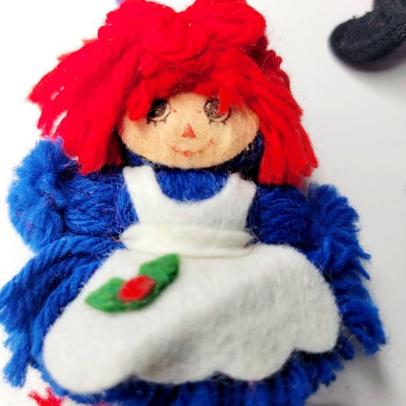 Raggedy Ann & Andy Doll 1975 VTG Christmas Yarn Ornaments The Bobbs Merrill Co - Picture 4 of 6